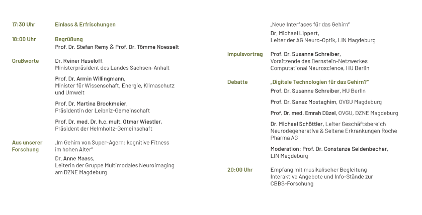 Programm - Parlamentarischer Abend