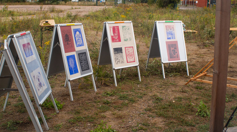 Linocuts by students (c) Benjamin Güllmar